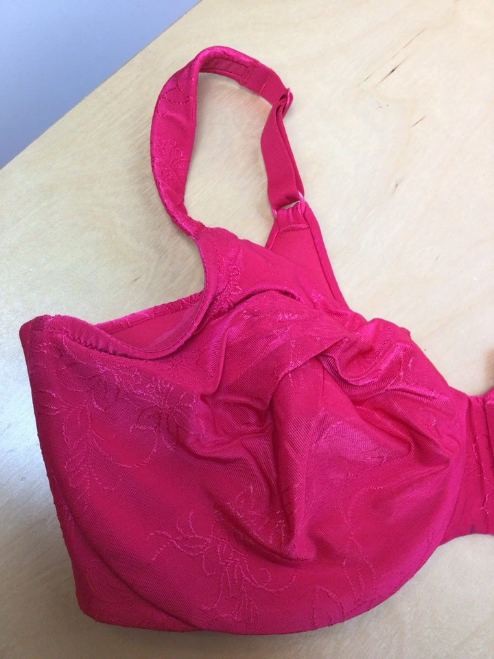 Sujetador con aros Lilyette 0455 floral rosa intenso minimizador sin relleno talla 40DD para mujer Foto 2 de 4