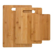 Classic Cuisine 3 Piece Bamboo Cutting Board Set Natural Wood Chopping Boards