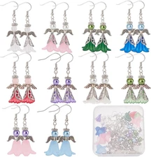 1 Box 10 Sets Christmas Angel Dangle Earrings Making Kit Fashion Dangle Earrings