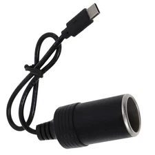 1Pc USB Type C to Car Cigarette Lighter Socket  Adapter For 45W PD Charger hq