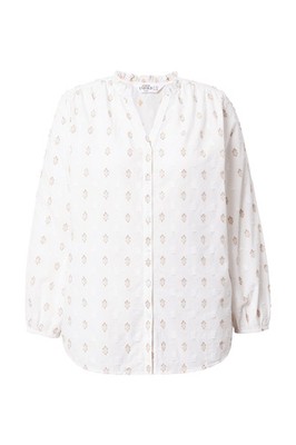 Studio Untold Damen große Größen Bluse Loose Shape Webmuster