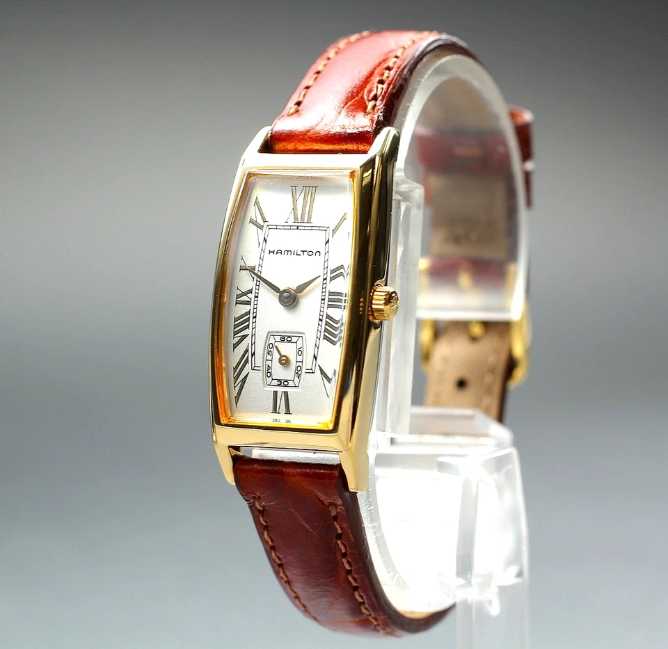 Juego completo [casi como nuevo] reloj para mujer Hamilton 6256 oro 18 mm Roman Qz de Japón Foto 4 de 4