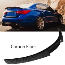 High Kick Duckbill Trunk Spoiler For Infiniti Q50 14-24 Psm Style Carbon Fiber