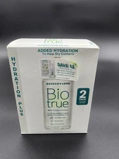 Pack of 2 Biotrue Hydration Plus Bausch+Lomb Multipurpose Contact Lens Solution