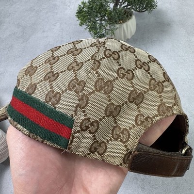 Vintage Gucci GG Logo Brown Cap Made In Italy Hat Size S | eBay