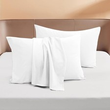 Pink Design Den White 16x22 Pima Cotton Toddler Pillowcases Set 2
