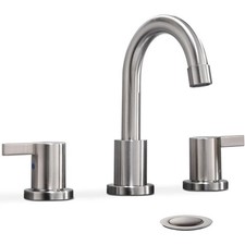 2 Handle 3 Hole 8 Inch Widespread Bathroom Faucet with Metal Pop-Up Drain New