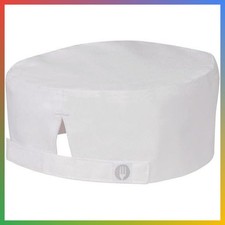 White Chef Beanie Hat One Size Unisex Adult Polycotton Elastic Back Solid