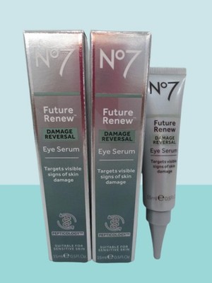 NO7 FUTURE RENEW DAMAGE REVERSAL EYE SERUM 0.5 OZ BOXED LOT OF 2