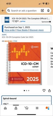 IDC-10-CM Code Book 2025 Edition Paperback Softback Book
