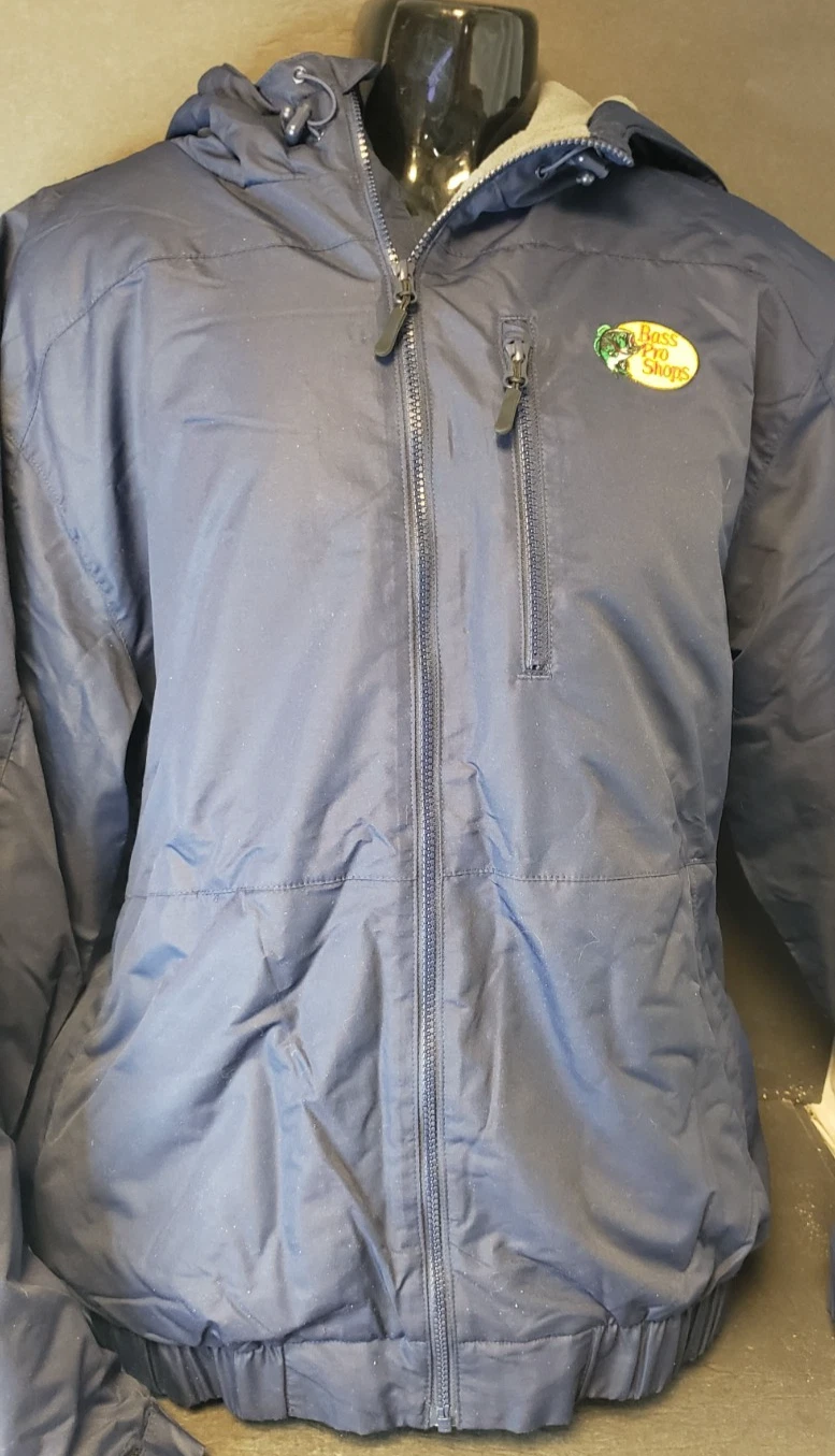 Bass Pro Shops Jacket Mens Lg Navy Thermolite Hooded Lined Winter Coat New Tags