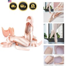 Satin Pointe Shoes for Girls and Ladies Professional Ballet Dance Shoes with ...