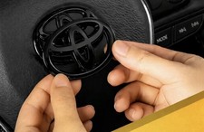 Gloss Blackout Overlay Steering Wheel Emblem For Camry Highlander Corolla Rav4