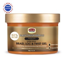 Braid Gel Extra Hold 12oz African Pride Black Castor Miracle Twist Extreme Hair