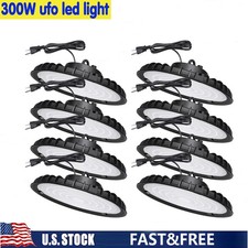 8 Pack 300W UFO LED High Bay Light Industrial Commercial Factory Warehouse Light