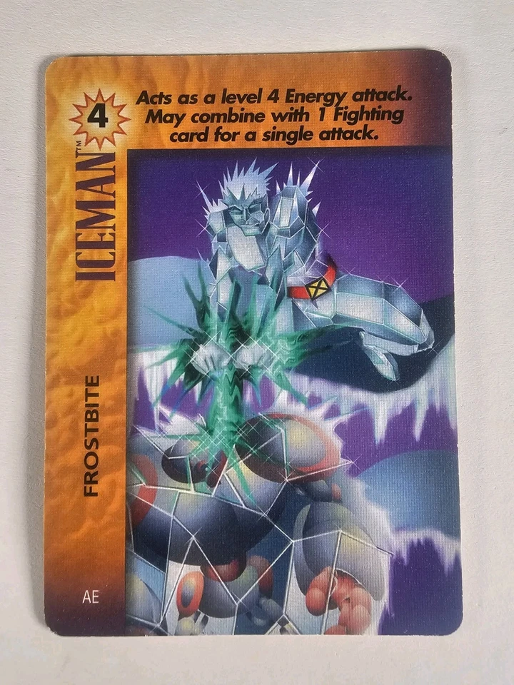 Marvel OVERPOWER PowerSurge Iceman 4 Card Lot Ice Armor, Frostbite, Sub-Zero, Ha - Image 3 of 4