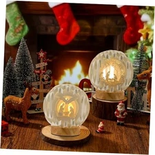 2 Pcs Lighted Nativity Scene Decor Indoor, Christmas LED Light up Paper 