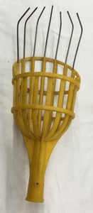 Fruit Picker, Basket Only, No Stick, Yellow Plastic, Preowned