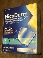 NicoDerm CQ Step 1 Stop Smoking Aid Clear Nicotine Patches - 14 Count