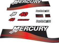 Mercury Outboards Motor Top Cowl Cove Decal Four Stroke Efi 40 Hp Red