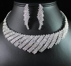 WOW CLEAR AUSTRIAN RHINESTONE CHOKER NECKLACE EARRINGS SET BRIDAL PROM N1349