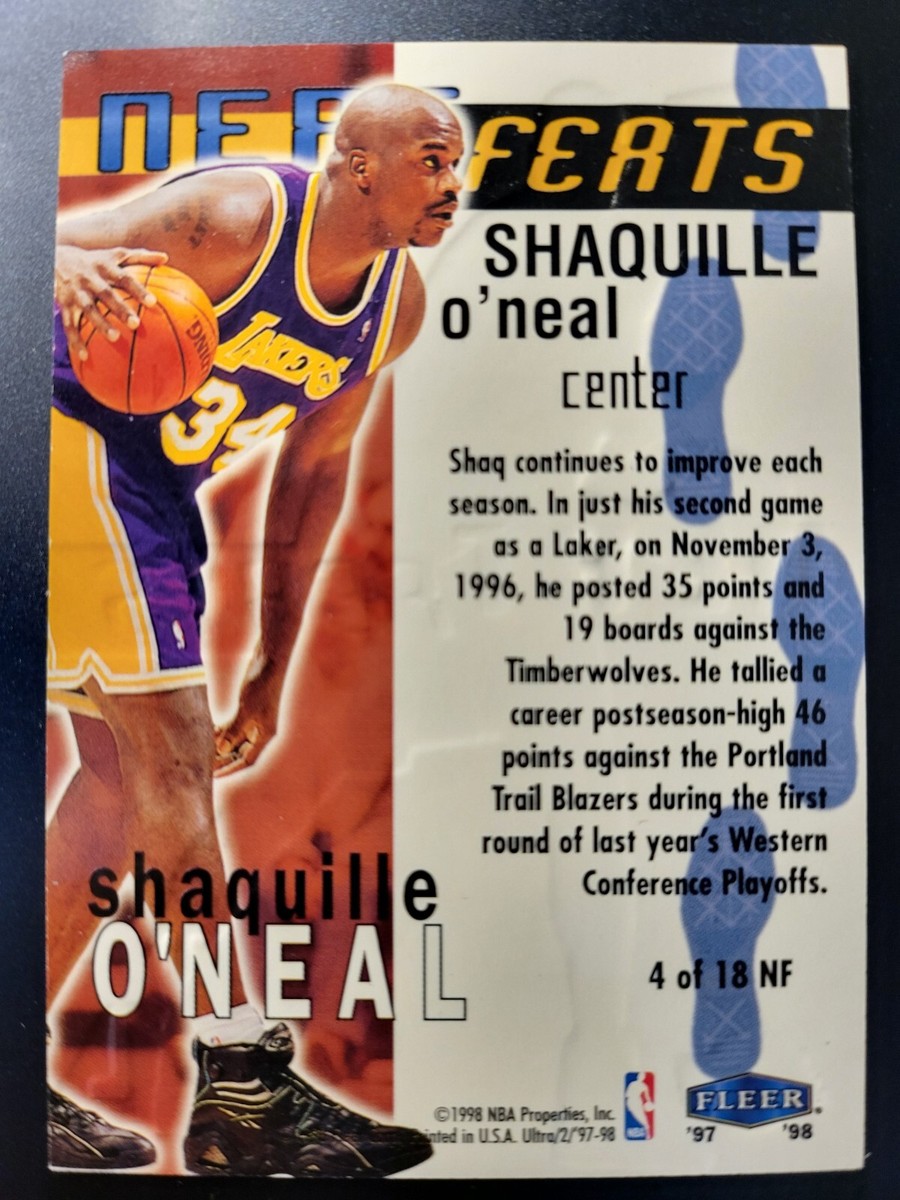 1997-98 Fleer Ultra Shaq Shaquille Oneal NEAT FEATS card #4