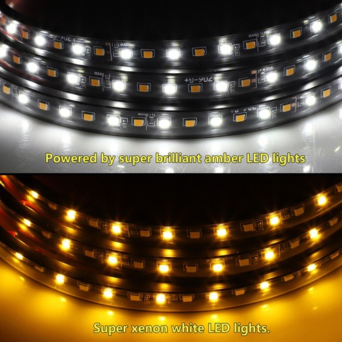 2x 70" Running Board LED Light Bar Amber/White Side Step Strip Turn Signal Lamp - Picture 5 of 9