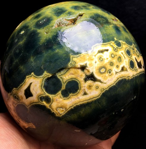 1214g!!! WOW! NATURAL OCEAN JASPER QUARTZ Geode CRYSTAL sphere BALL HEALING #143 - Picture 6 of 12