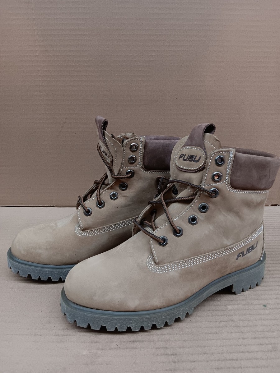 Fubu Brown Round Toe Comfort Lace-Up Ankle Work Kids Boots Sand