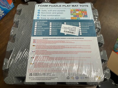 NEW FOAM PUZZLE PLAY MAT TOYS KIDS INTERLOCK 18 PCS ( 9 BLACK / 9 GRAY)