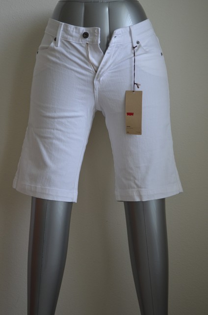 Levi's Classic Rise Demi Curve Bermuda Shorts New White NWT Style 338900008 | eBay