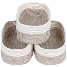 Rope Woven Storage Baskets Small Baby Nursery Organizer Basket Rectangular Organ