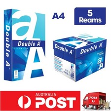 Double A, A4 Ream Paper, A4 80 GSM, 2500 Sheets, 5 Reams White Office Paper