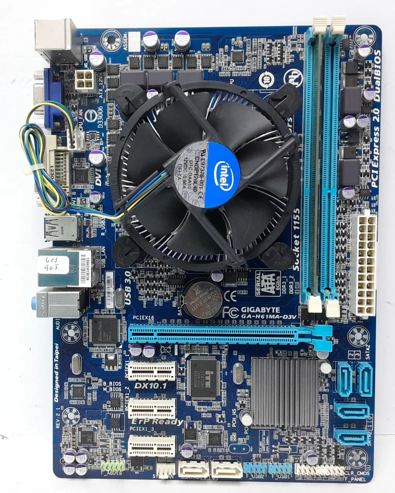 Gigabyte Mainboard Intel i5-2500K mit I/O Shield GA-H61MA-D3V LGA1155 DDR3... - Bild 2 von 4