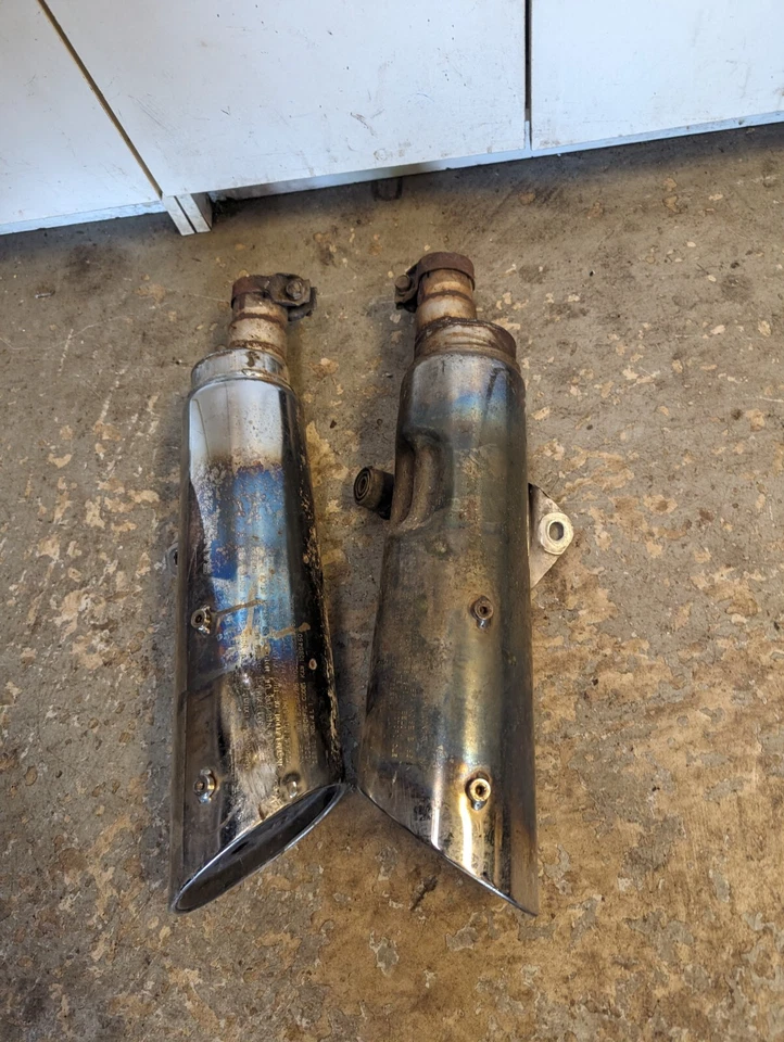 Kawasaki 1985-1990 EN450 454 LTD OEM Left Right Muffler Exhaust Slip On Pipe - Image 4 of 4