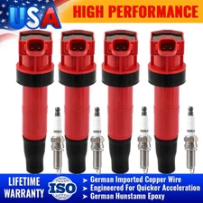 Pack of 4 Spark Plug and Ignition Coil Set for 2011-2013 Kia Sorento 2.4L UF611