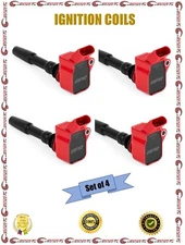 APR Holley Ignition Coils Red 4Pc For Audi Volkswagen Porsche Bentley MS100192
