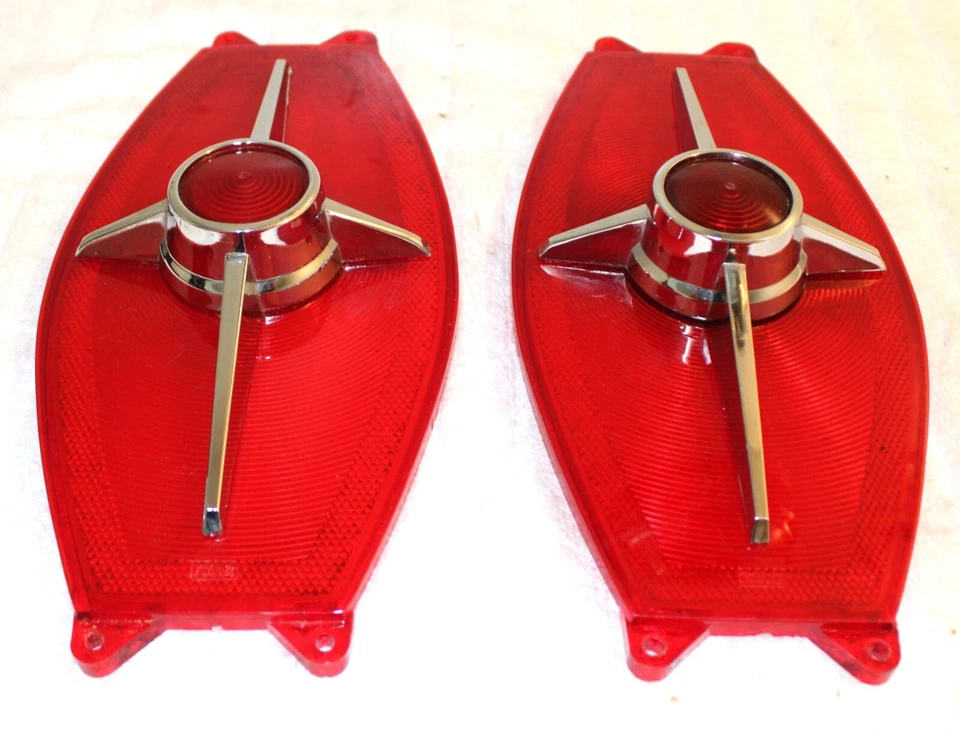 1965 Ford Ranch Wagon Country Sedan Country Squire NOS L+R REAR TAIL LAMP LENSES - Image 2 of 4