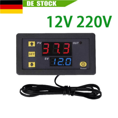 Thermostat LED Temperaturregelung Schalter Regler Thermometer 12V 220V DE