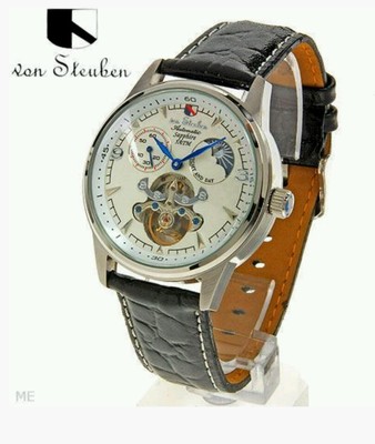 New VON STEUBEN; AUTOMATIC :SAPHIRE:SUN-MOON ZONE ; (only 1 on ebay)