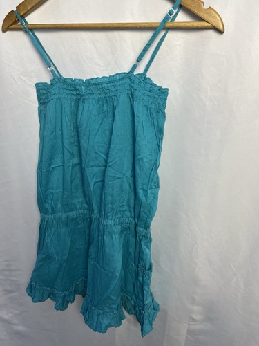 Denim Co Turquoise Blue Cotton Dress Size 10 Sleeveless - Picture 9 of 12