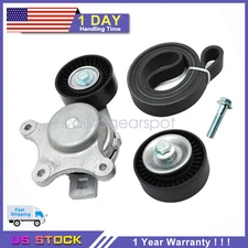 Fit Ford Lincoln Mazda 3.5L 3.7L V6 Belt Tensioner w/ Pulley Serpentine Belt