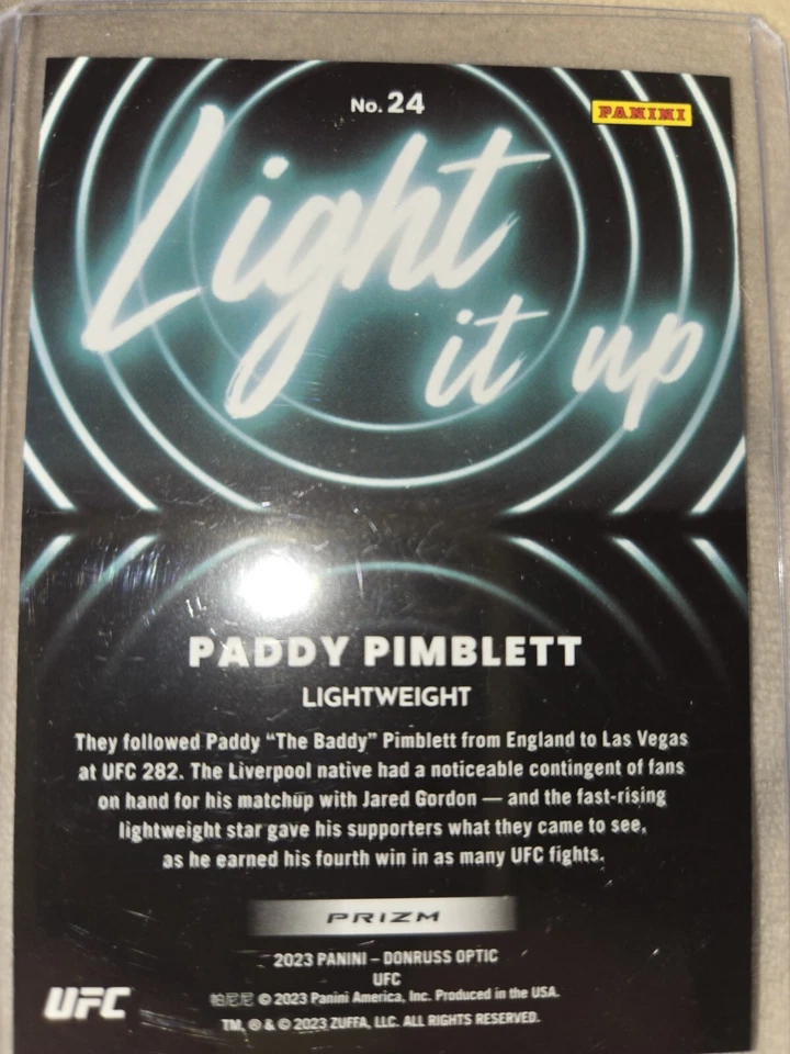 2024 Panini Optic- "Light It Up" Paddy Pimblett #24 - Image 4 of 4