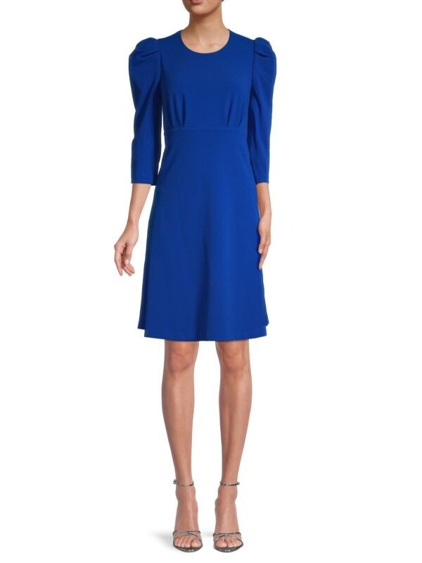 calvin klein seamed fit and flare dress Anne Klein Seamed Jacquard A-Line Dress