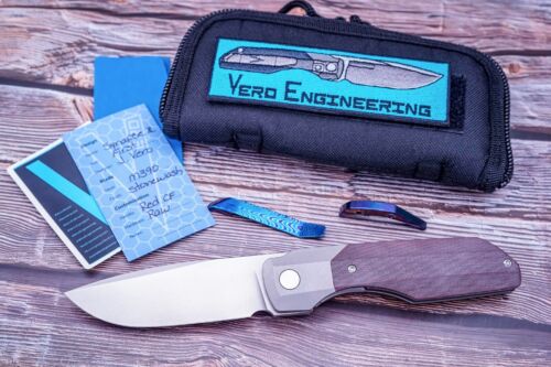 Vero Engineering Synapse XL, Stonewashed M390, Red Carbon Fiber W/Timascus Set