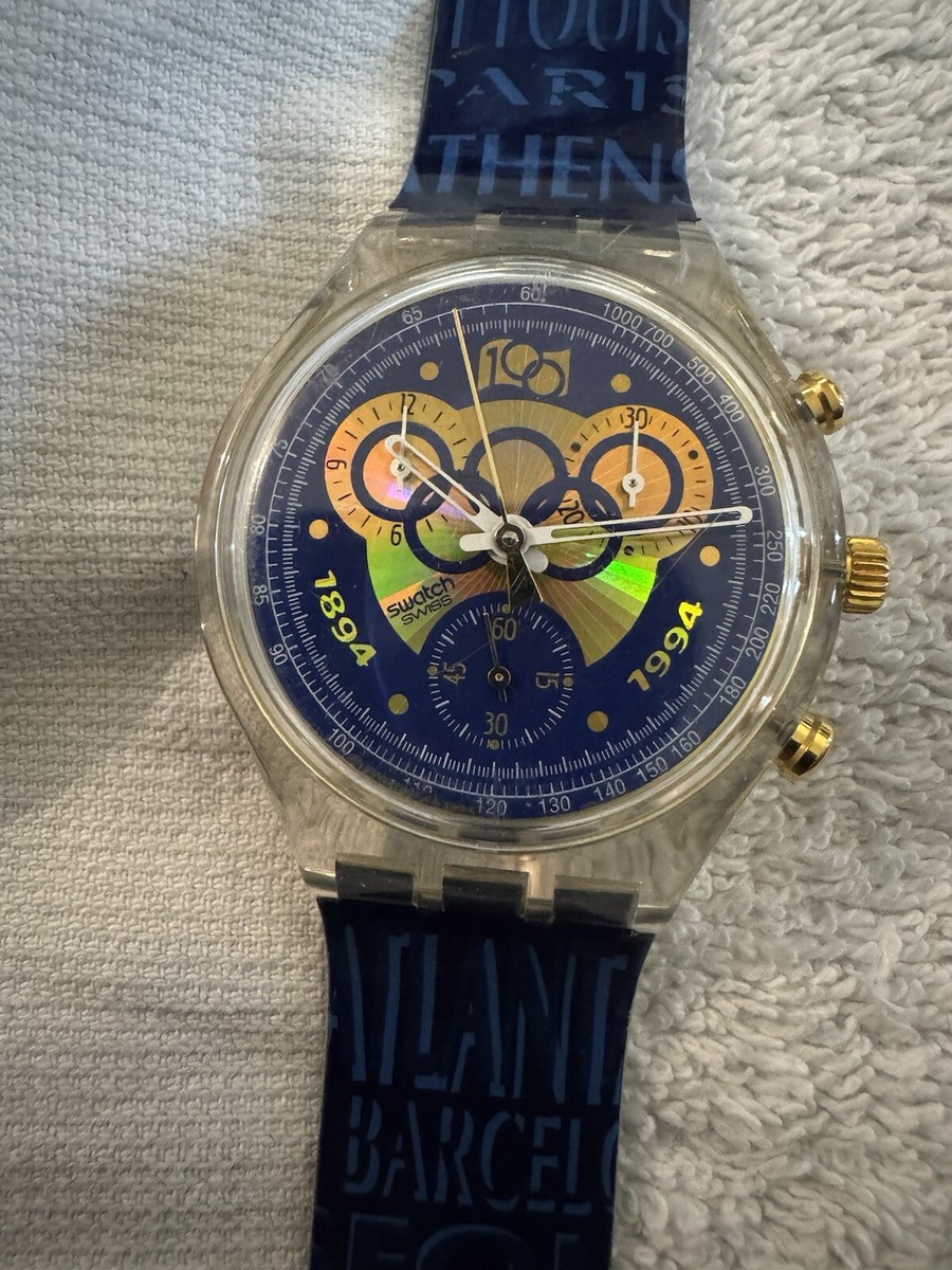 Vtg Swatch watch 1894-1994 100 Years of The Olympics