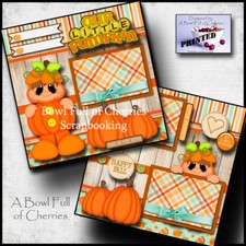 OUR LITTLE PUMPKIN  FALL BABY 2 pre-made pages paper piecing layout CHERRY 0026