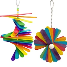 1250 2pk Rainbow Chewer - Handcrafted chewable shape changing bird cage toys