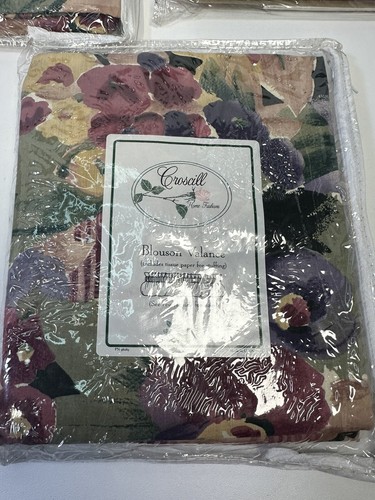 VTG Croscill Blouson Valance 88”x 15” Purple Floral Lot Of 3 NOS BV 4888 Multi - Picture 2 of 8