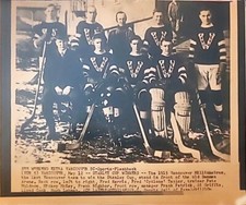 1915 VANCOUVER MILLIONAIRES PCHL STANLEY CUP NHL NHA PHOTO (1982) CYCLONE TAYLOR
